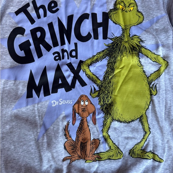BNWT Dr. Seuss Gray Grinch and Max Graphic Sweatshirt - Picture 3 of 3